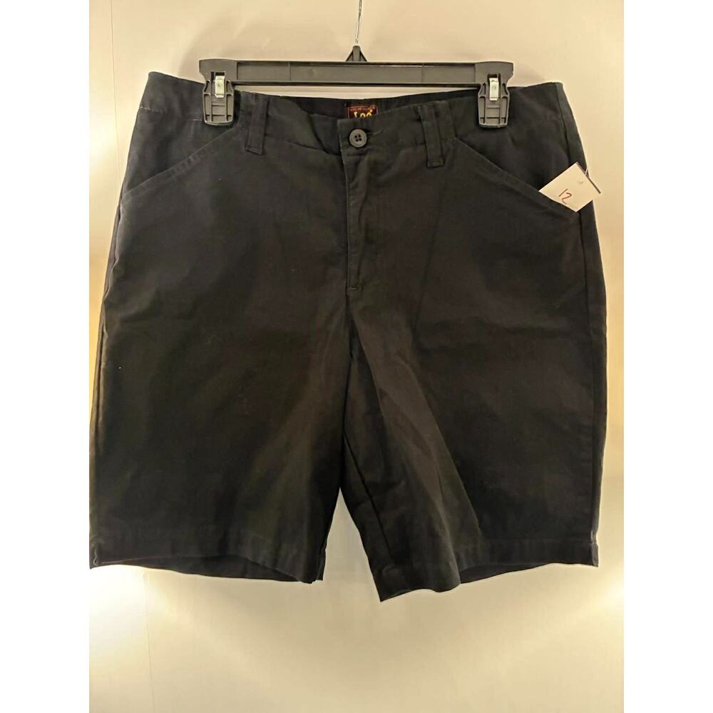 Lee Casual Shorts Mens 12 Medium Black Stretch Flat Front Classic